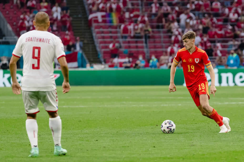 Wales' David Brooks during the last 16 fixture of the 2020 UEFA European Football Championship Tournament between Wales & Denmark at the Johan Cruyff Arena, Amsterdam, Holland, 26th of June 2021